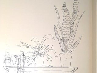 Behind the walldrawing