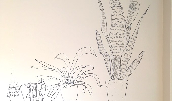 Behind the walldrawing